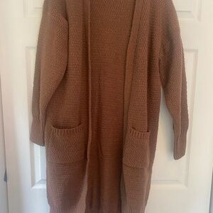 NWOT Cardigan long brown chunky knit